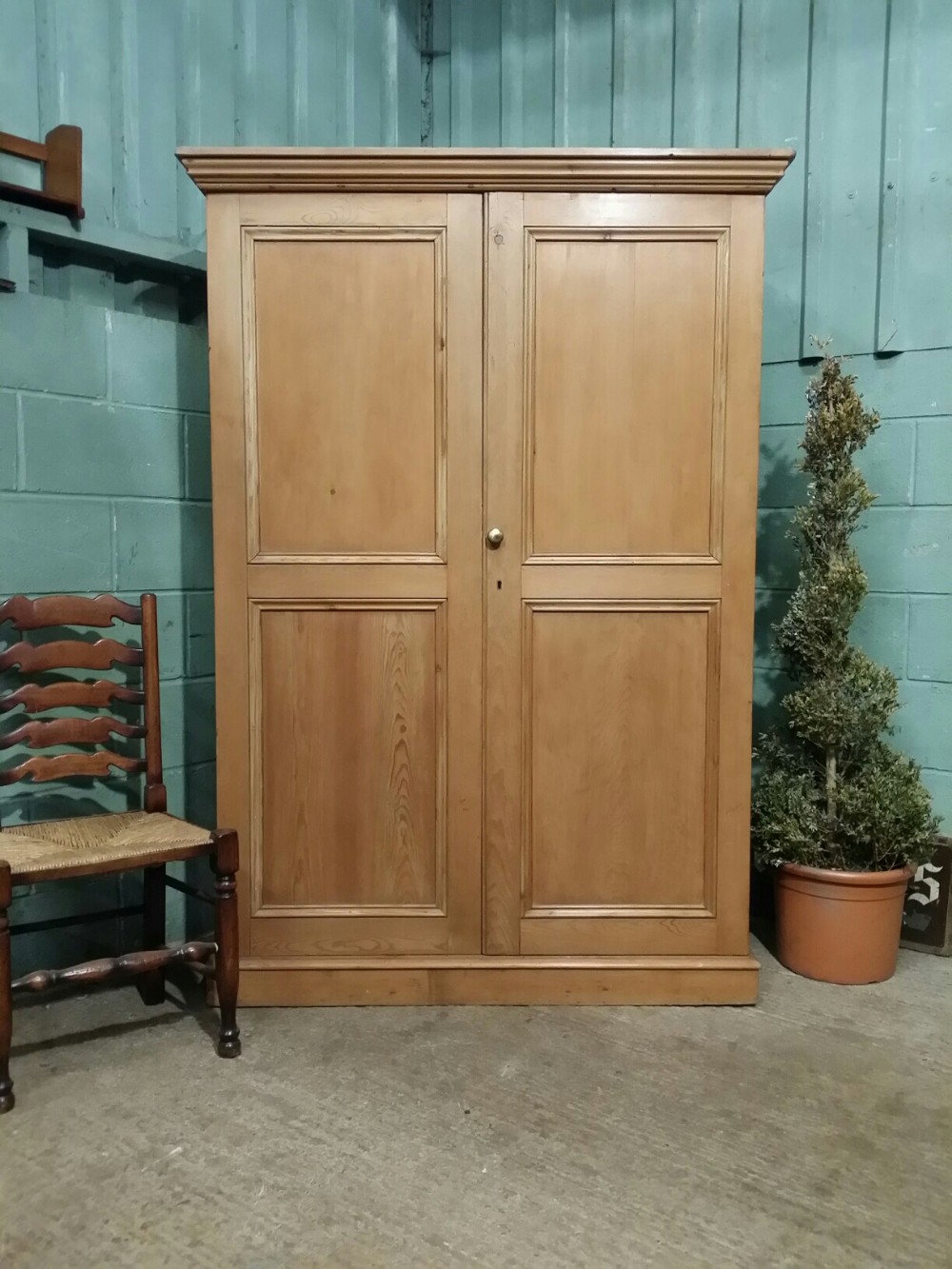 Pine store double wardrobe