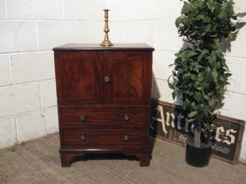 antique georgian inlaid mahogany bedside cabinet c1780