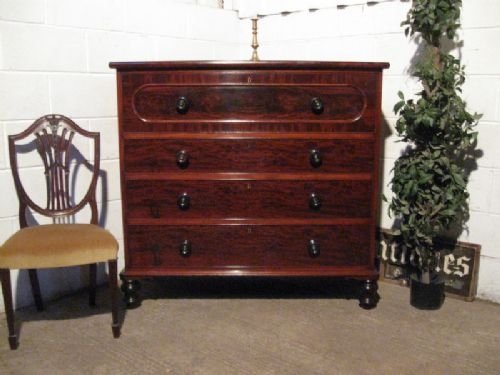 antique victorian flamed mahogany chest of drawers c1860