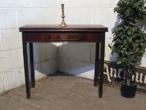 lovely antique georgian mahogany fold over tea side table c1780
