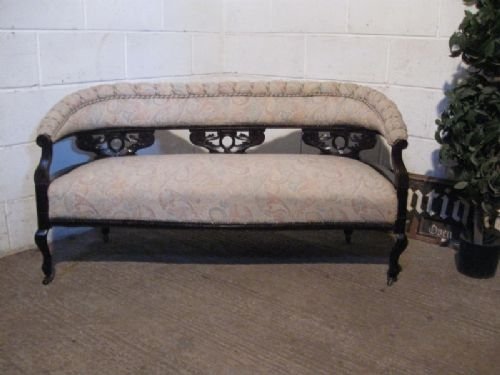 lovely antique art nouveau mahogany small sofa settee c1890