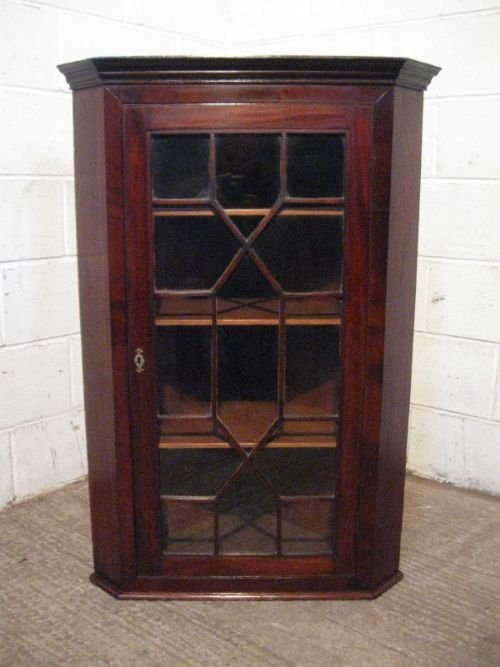 antique regency astragal glazed mahogany corner cabinet c1800