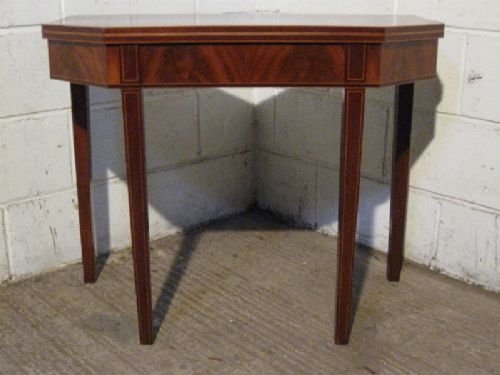stunning antique regency mahogany hexagonal inlaid fold over tea side table c1800