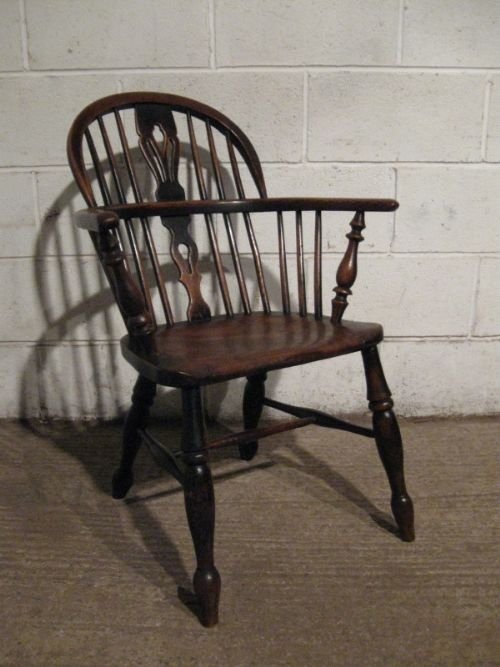antique early victorian country oak elm windsor chair c1850 wdb150712