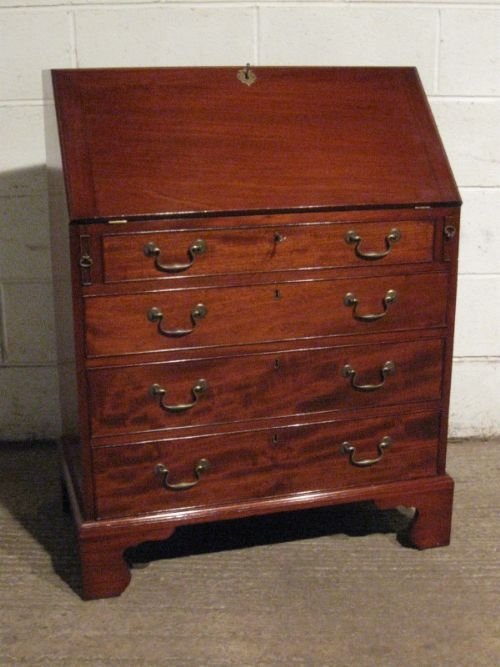 Superb Antique Edwardian Georgian Style Small Mahogany Bureau Desk