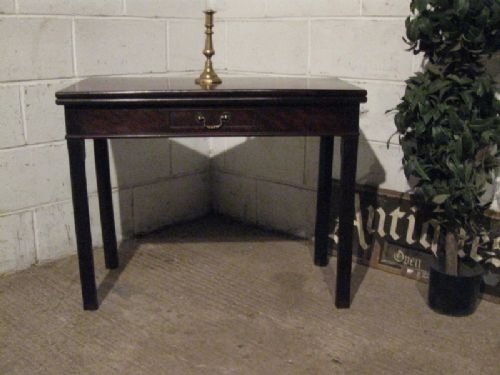 antique georgian mahogany fold over table c1780 wdb130271