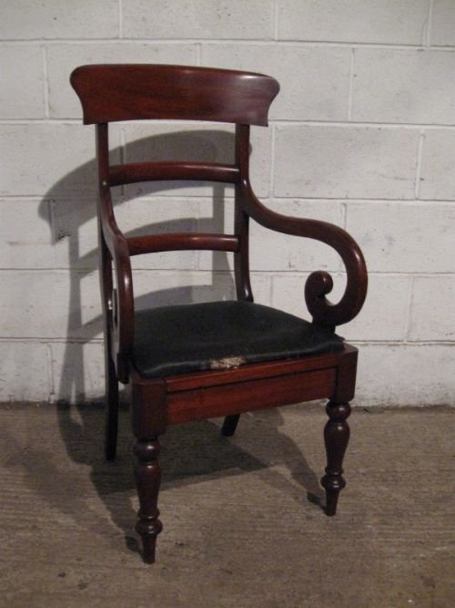 antique william 1v high backed mahogany side desk chair c1820 ewdb35301