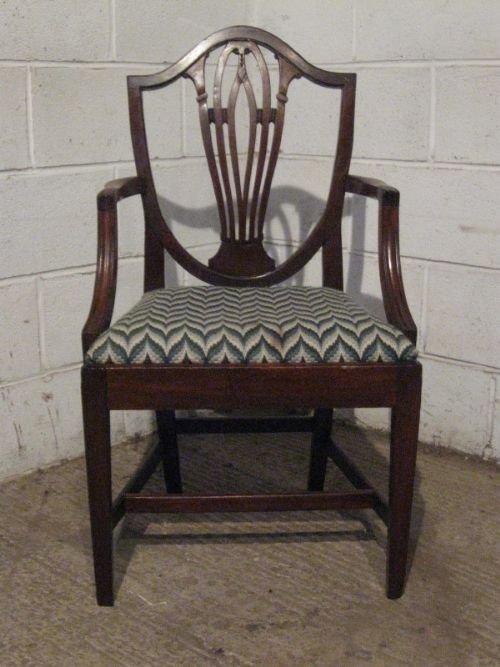 antique georgian mahogany shield back side desk chair c1780 wdb5032