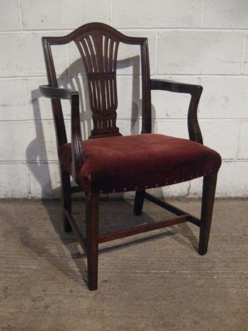 antique georgian mahogany side desk chair c1780 wdb7032