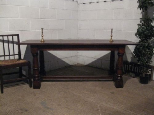 superb antique victorian solid oak refectory dining table c1880 wdb30082