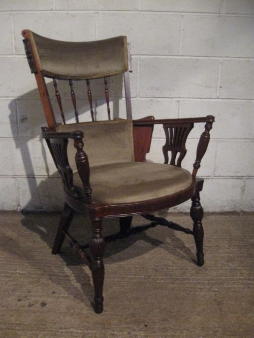 antique mahogany arts crafts tub arm chair c1900 wdp464492