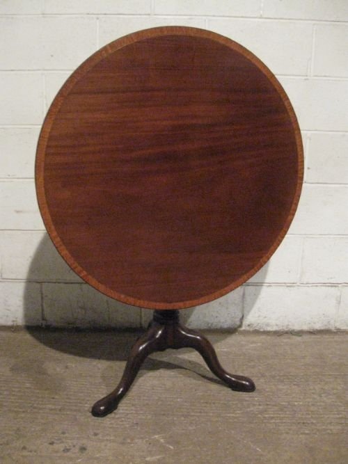 antique georgian mahogany satinwood tilt top table c1780 wdb4529172