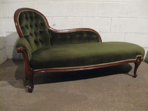 antique victorian mahogany spoon back chaise longue sofa c1860 wdb150173