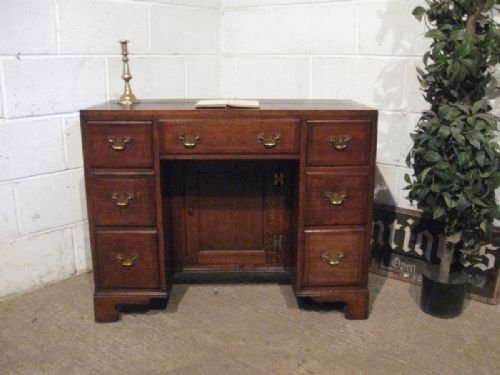 antique georgian oak mahogany kneehole pedastal desk c1780 wdb190273
