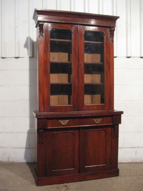 antique victorian mahogany library bookcase c1880 ewdb180303