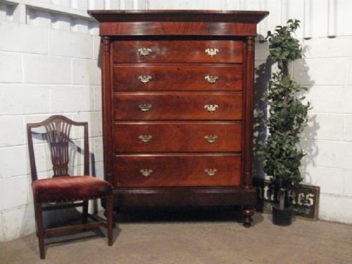 antique william 1v large mahogany scotch chest of drawers with secret compartment c1820 wpv450064