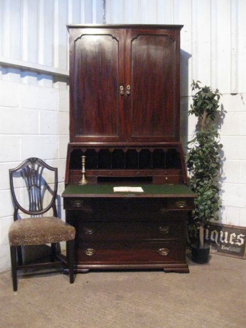 antique georgian mahogany bureau bookcase c1780 wdb4671244