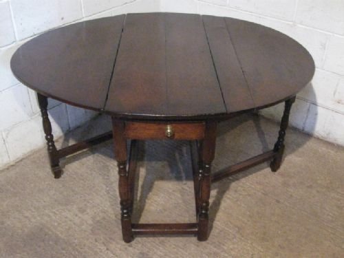 antique early georgian country joined oak gate leg dining table c1720 wdb4689284