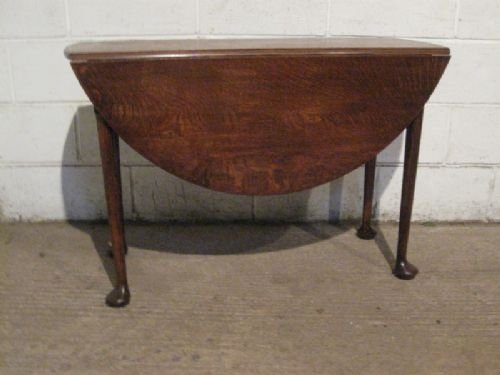 antique georgian country oak drop leaf small dining table seats four c1780 wdb85125