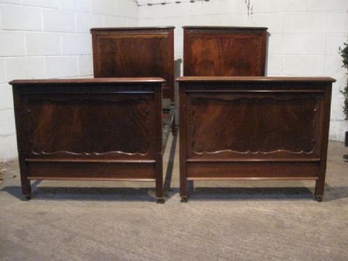 pair quality antique edwardian mahogany single beds c1900 wprv100195