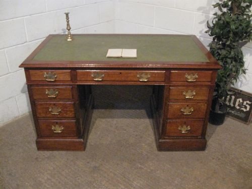 antique victorian oak twin pedastal kneehole desk c1880 wdb150127