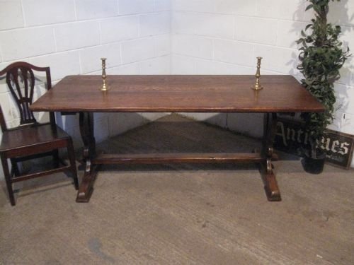 antique edwardian solid oak refectory dining table c1900 seats 810 wdb130227