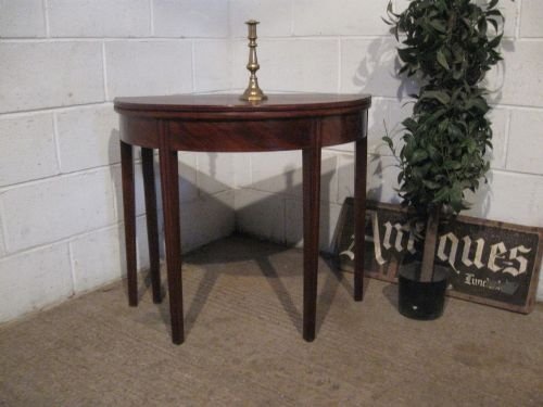 antique georgian mahogany demi lune fold over table c1780 wdb4936277