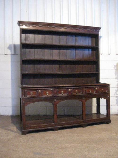 antique george 11 geometric oak potboard dresser and rack c1750 wdb502319
