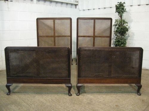 antique pair of mahogany bergere single beds harrods c1910 wdb5968139