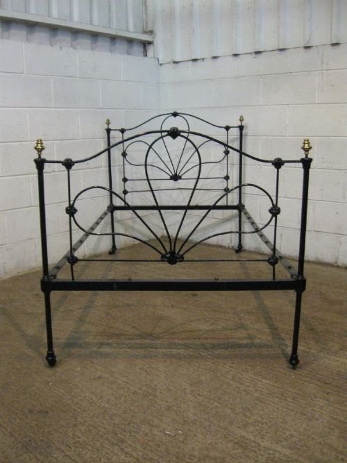 antique victorian iron brass 3' 6 bed c1880 wdb6029139