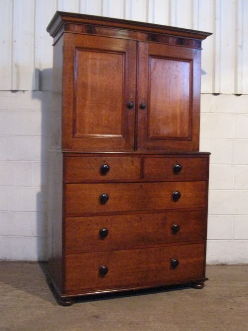 antique georgian oak mahogany linen press on chest of drawers c1780 wdb6009139