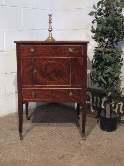 lovely antique regency mahogany small cabinet night stand or pot cupboard bedside cabinet c1800 wdb6033209