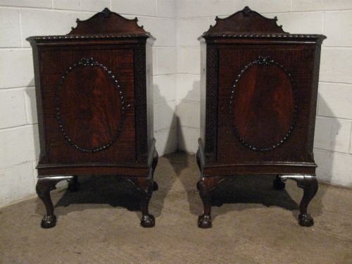superb pair antique victorian mahogany chippendale cabinets c1880 wdb6002279