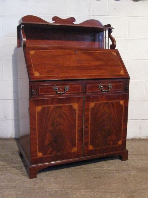 antique regency inlaid mahogany bureau c1800 wdb6068610