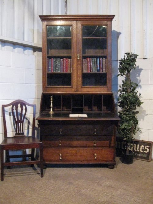 antique georgian oak bureau bookcase c1780 wdb59971210