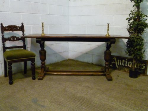 antique victorian oak refectory plank top joined dining table seats eight c1860 wdb60881910
