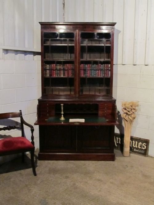 antique georgian regency mahogany secretaire bookcase c1800 wdb6077811