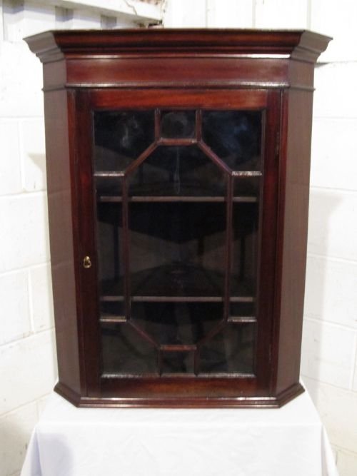 antique edwardian mahogany astragal glazed mahogany corner cabinet c1900 wdb61231511
