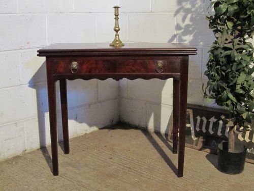 antique georgian mahogany fold over tea table c1780 wdb61331511
