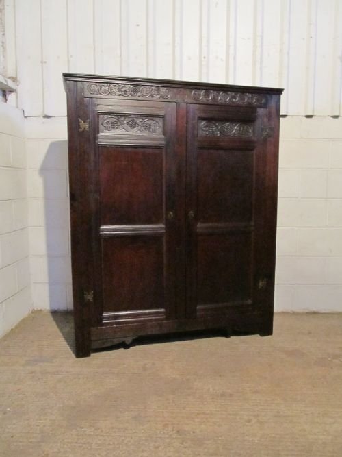 antique georgian joined oak tack or hall cupboard c1780 wdb61321511