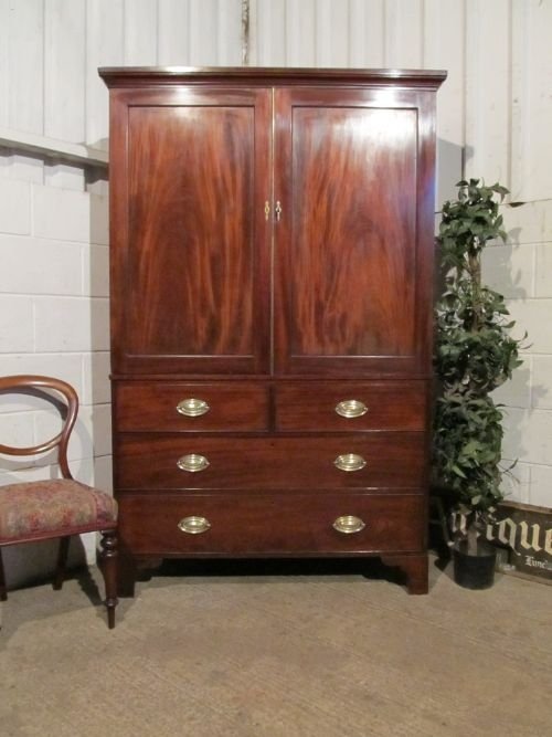 antique regency mahogany clothes press wardrobe armoire c1800 wdb61482211