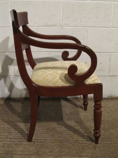 superb antique william 1v mahogany scroll arm desk chair c1820 wdb61552911