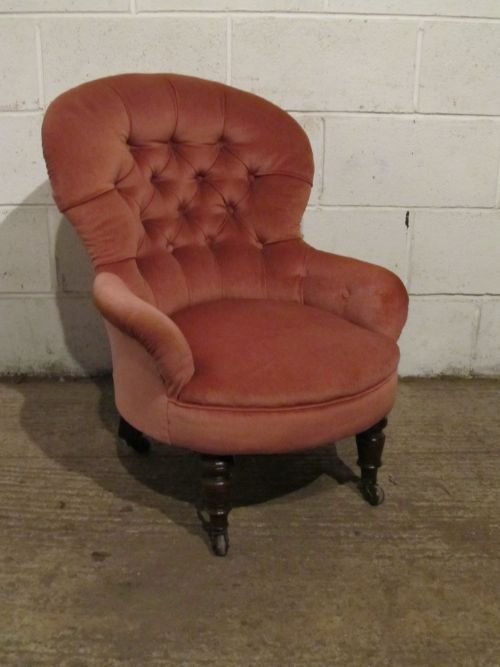 antique victorian button back velvet tub chair c1880 wdb61642911