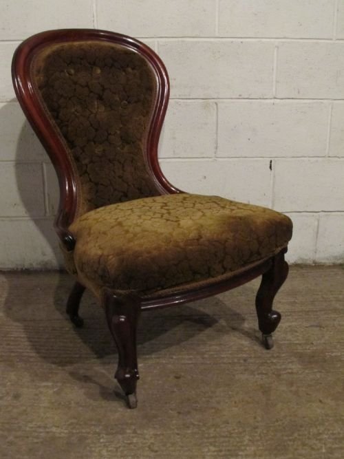 antique victorian mahogany spoon back salon chair c1860 wdb6171612