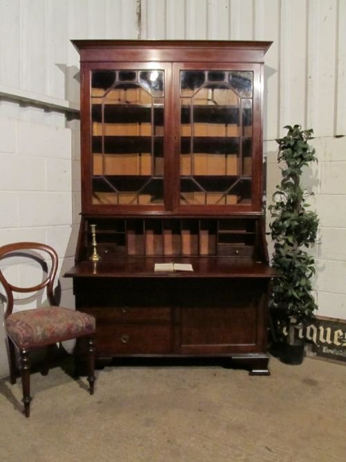 antique edwardian mahogany astragal glazed bureau bookcase c1900 wt6199a1312