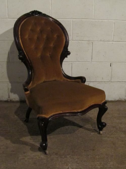 antique victorian dark walnut spoon back salon chair c1860 wdb61721312