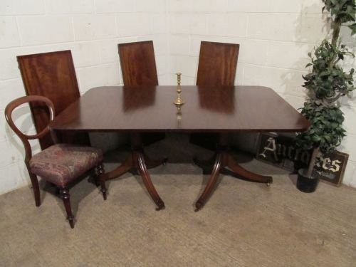antique edwardian twin pedastal extending dining table seats up to 1214