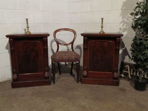antique pair victorian mahogany cabinets bedside c1880 wt6202a1312