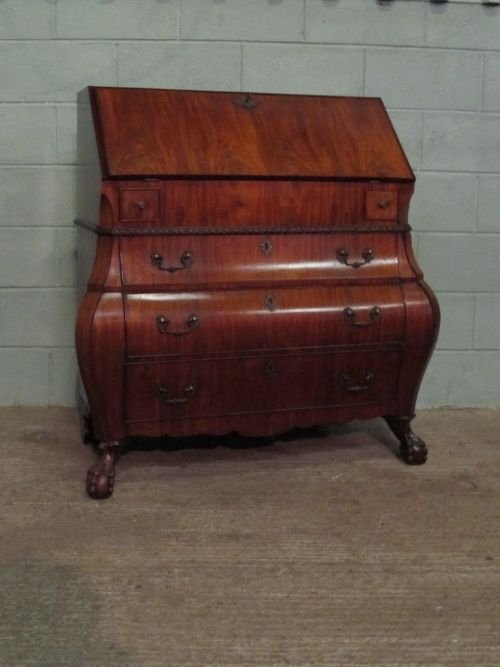 antique early 19th century mahogany bombe bureau c1840 wdb621041