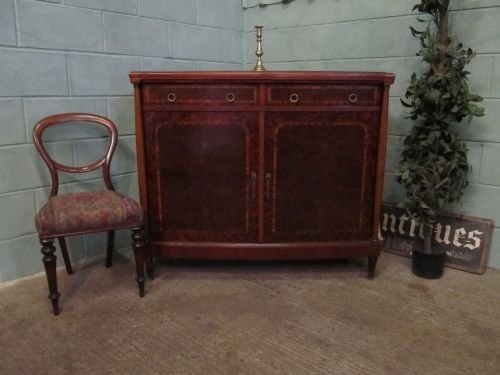 antique continental bow front walnut mahogany linen press cabinet gilt mounts c1900